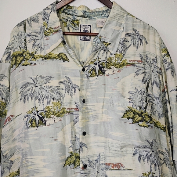 Vintage Roundtree & Yorke 100% Silk Hawaiian Shirt Mens XXL Tropical Vacation - Picture 3 of 12